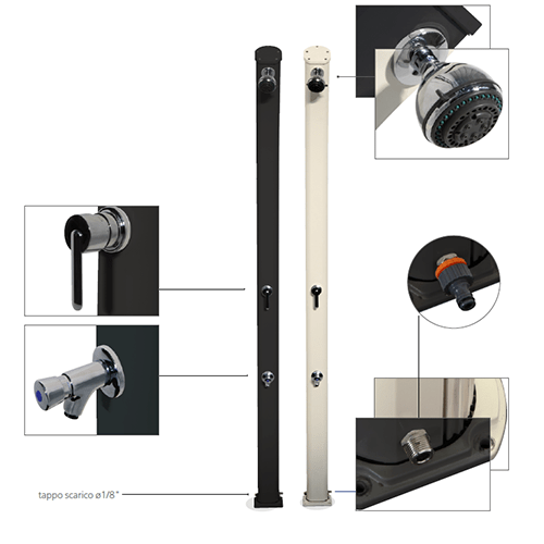 Doccia Da Giardino Solare Con Pedana.Doccia Solare In Alluminio Per Piscina Shop On Line